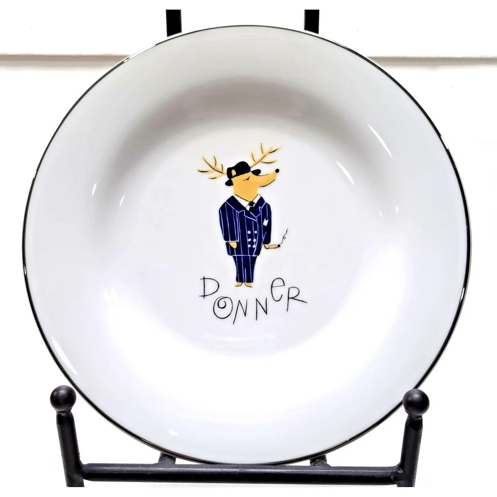 Pottery Barn DONNER Reindeer Dinner Plate 11